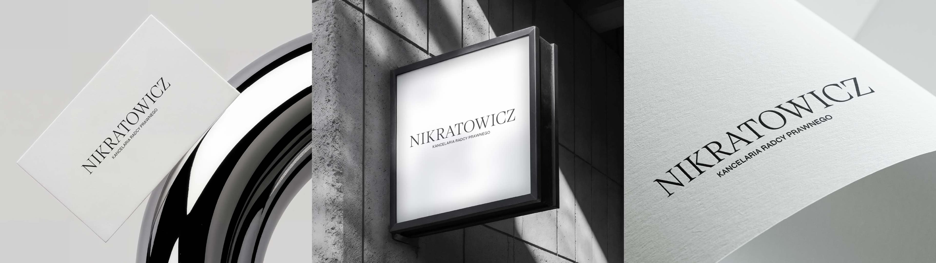 Zdjęcia wizytówek i szyldu Nikratowicz